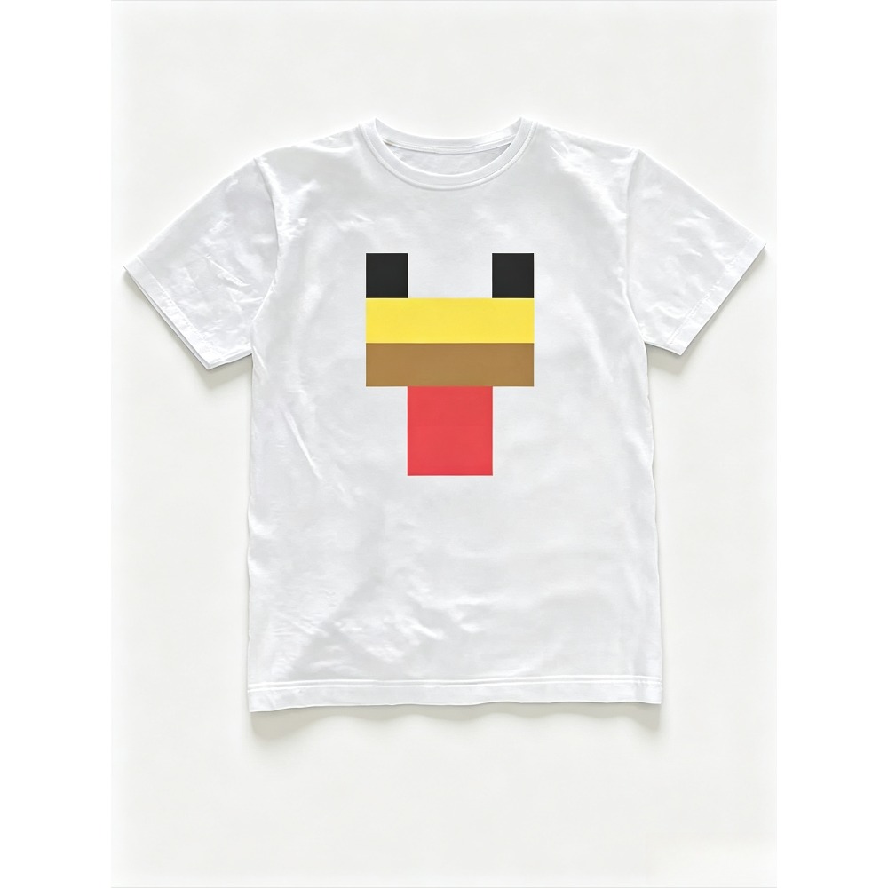 Retro Gaming T Shirt - Minimalistyczna grafika kurzej twarzy na koszulce